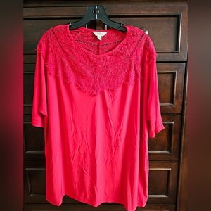 Red lace top